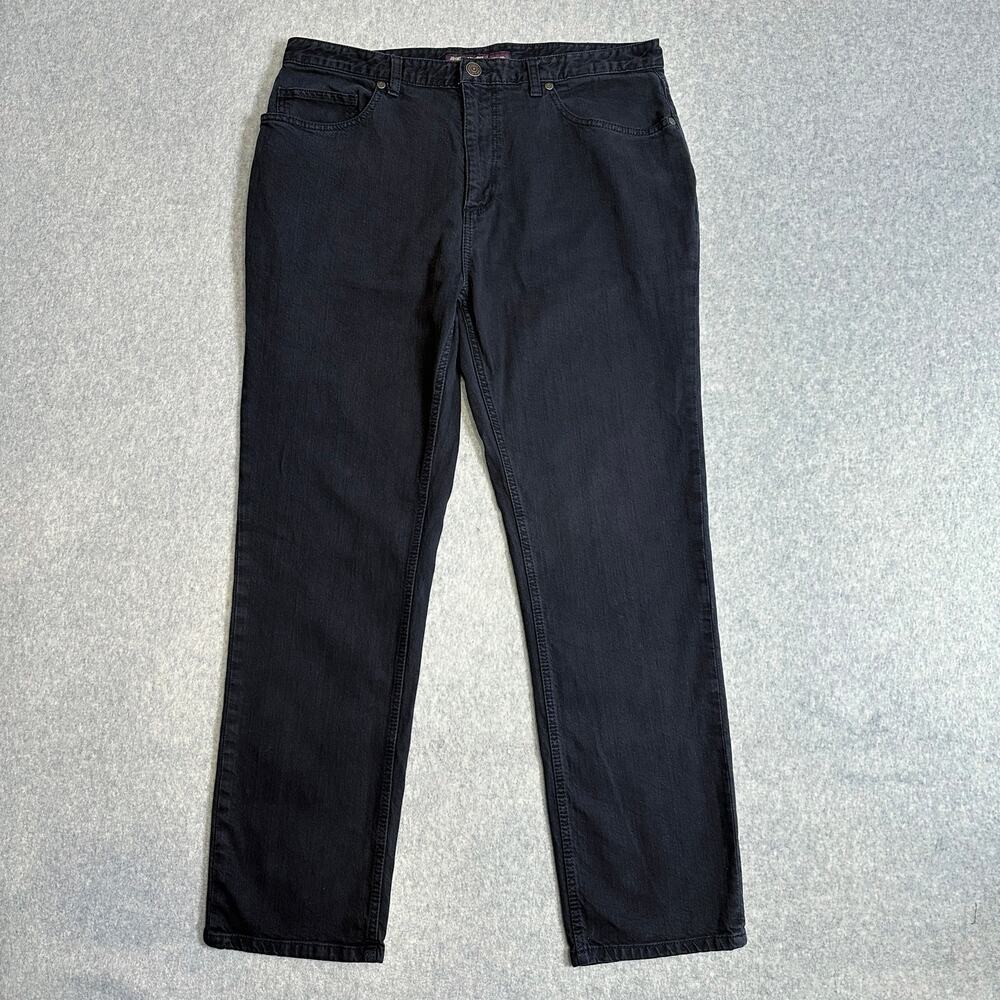 Johnston & Murphy Jeans Black Mens 36x30 Denim Straight Leg Stretch Gorpcore